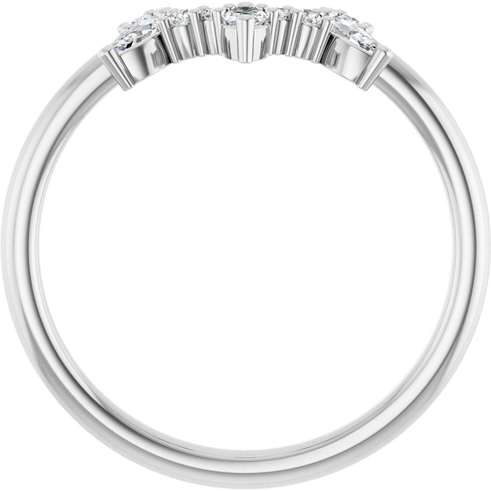 14K White Gold 1/5 CTW Natural Diamond Contour Band