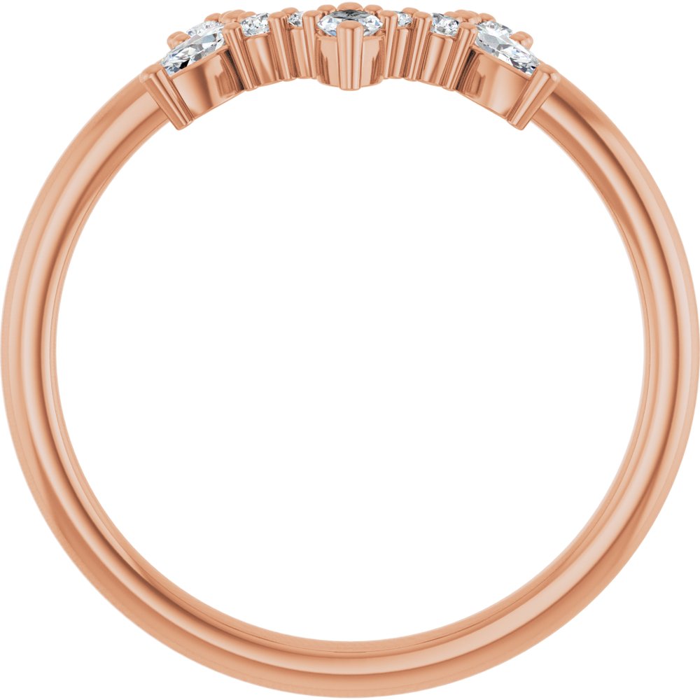 14K Rose Gold 1/5 CTW Natural Diamond Contour Band