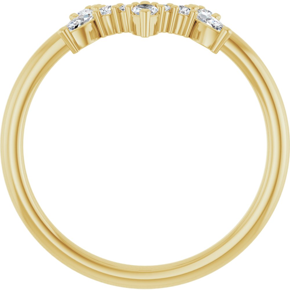 14K Yellow Gold 1/5 CTW Natural Diamond Contour Band