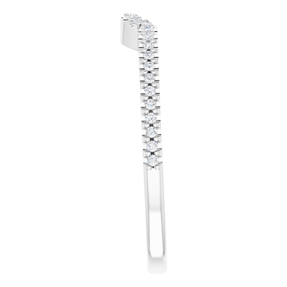 14K White Gold 1/8 CTW Natural Diamond Contour Band