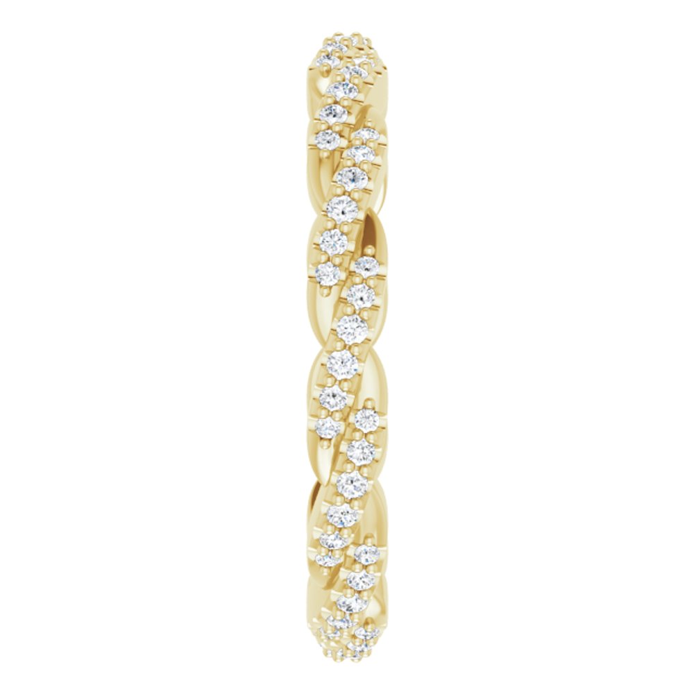 14K Yellow 1/4 CTW Natural Diamond Twisted Eternity Band Size 7