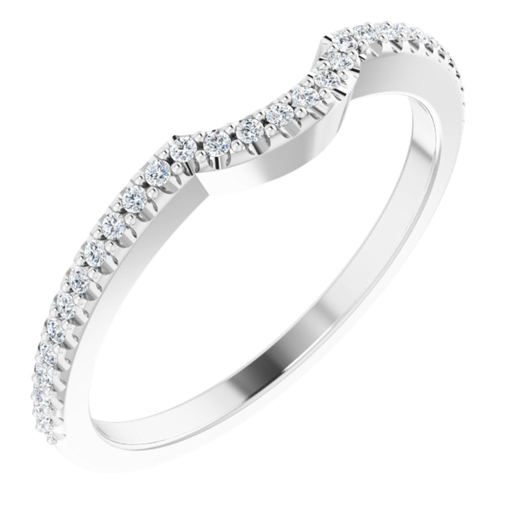 14K White Gold 1/8 CTW Natural Diamond Contour Band