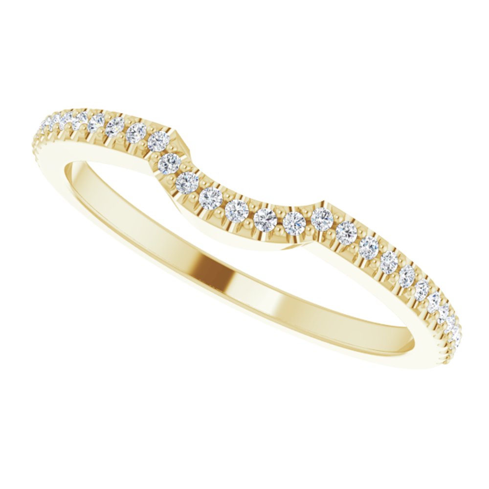 14K Yellow Gold 1/8 CTW Lab-Grown Diamond Contour Band