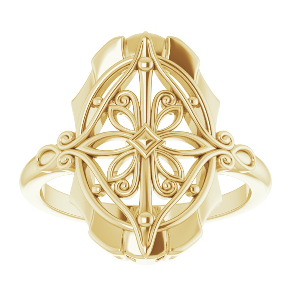 14K Yellow Vintage-Inspired Ring