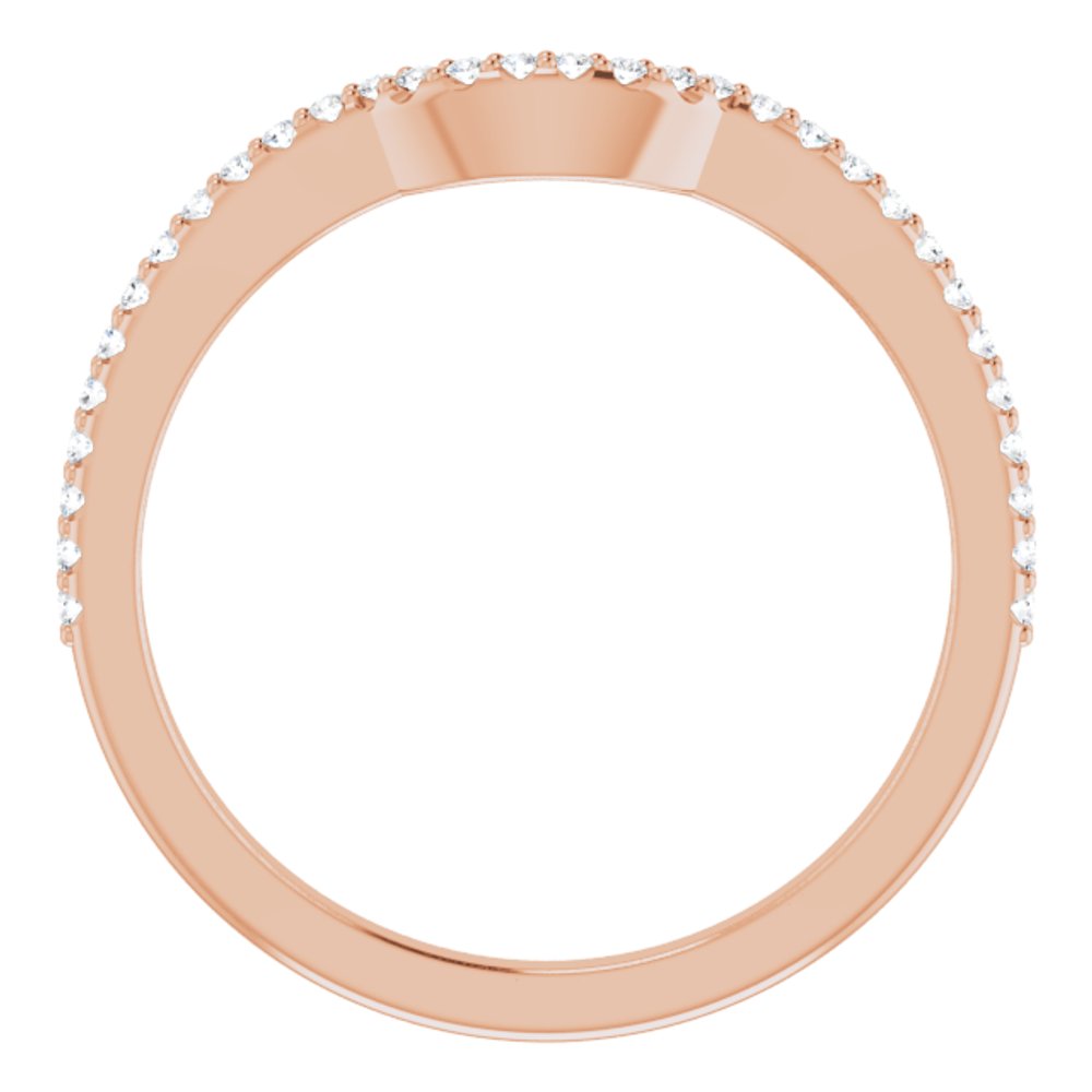 14K Rose 1/8 CTW Natural Diamond Contour Band