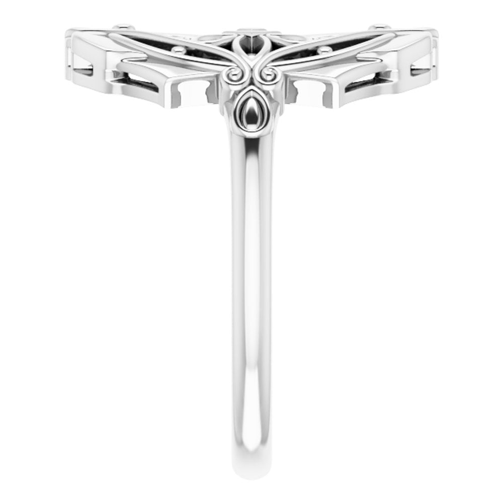 14K White Vintage-Inspired Ring