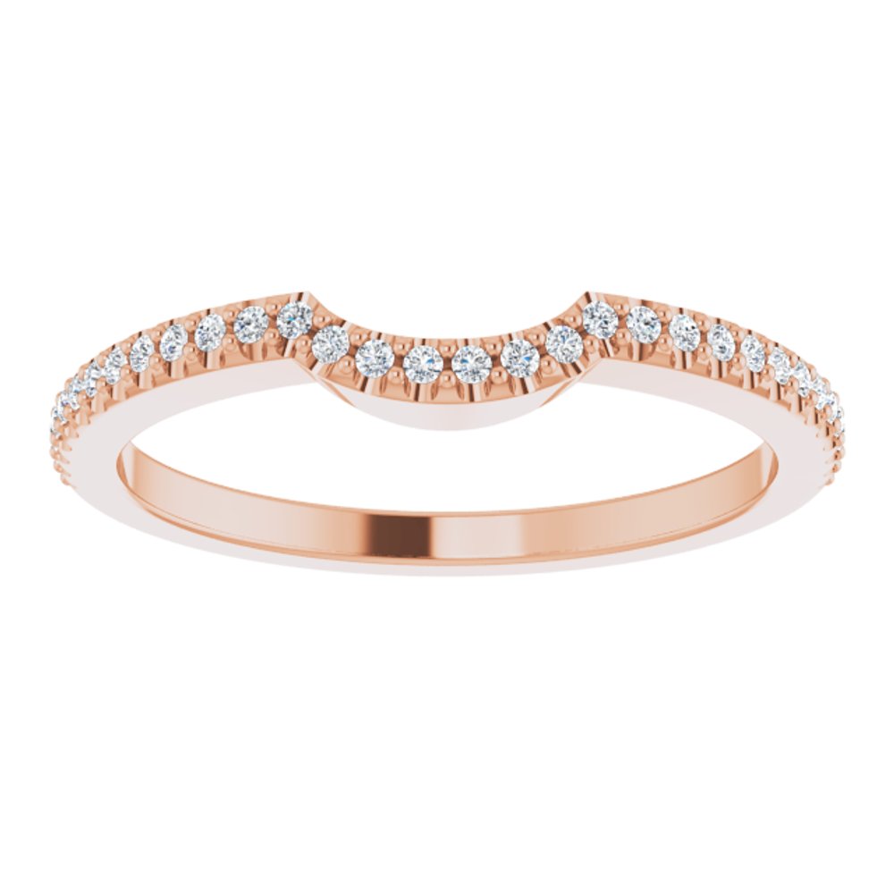 14K Rose 1/8 CTW Natural Diamond Contour Band