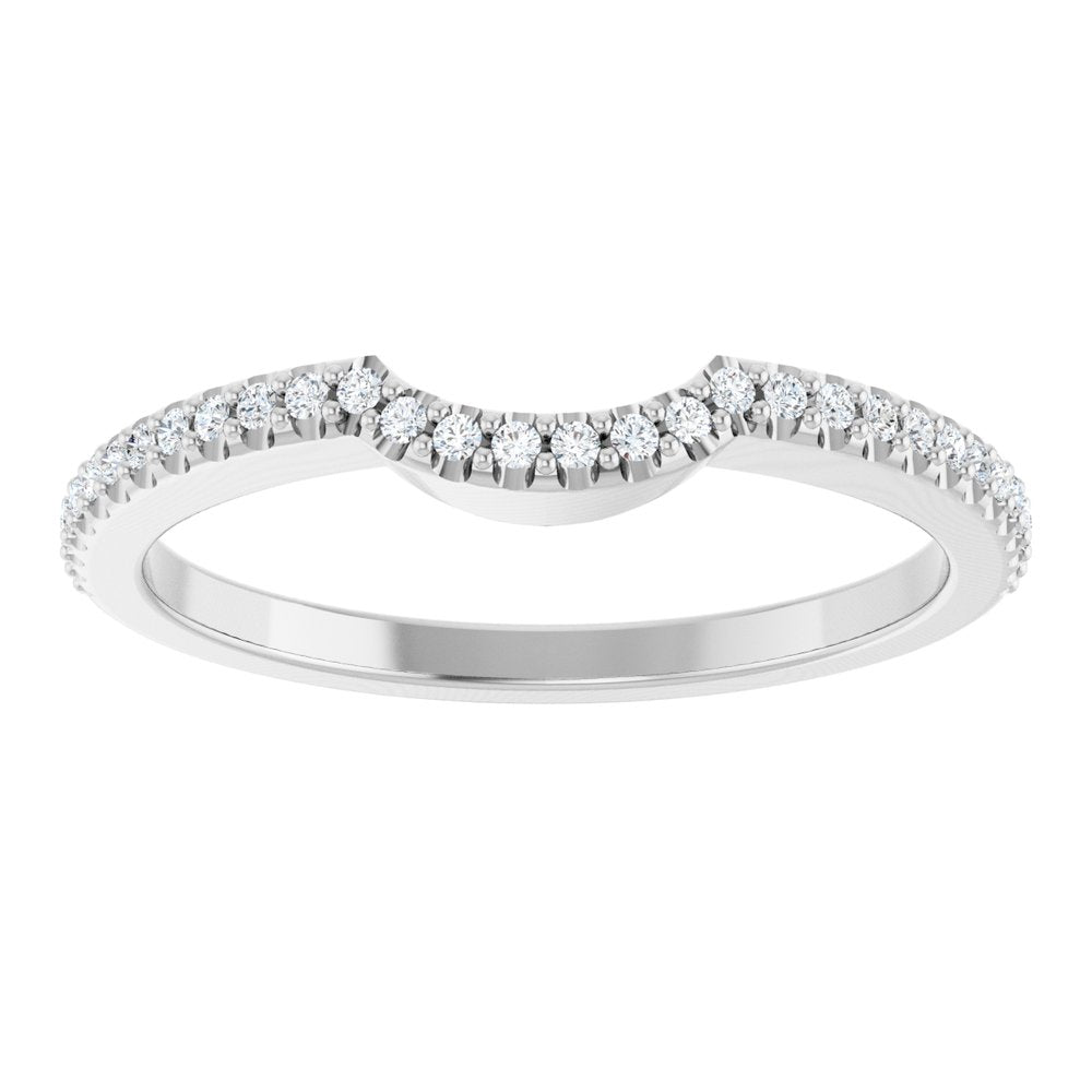 14K White Gold 1/8 CTW Natural Diamond Contour Band