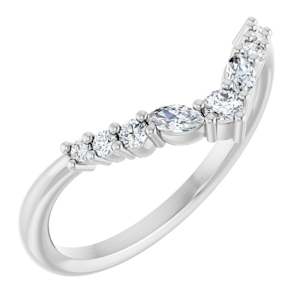 14K White Gold 1/5 CTW Lab-Grown Diamond Contour Band