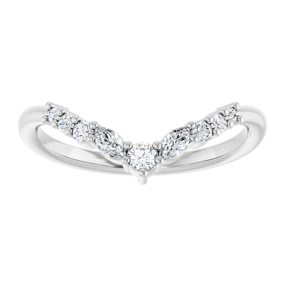14K White Gold 1/5 CTW Lab-Grown Diamond Contour Band