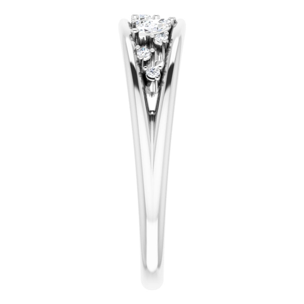 14K White Gold 1/6 CTW Natural Diamond Negative Space Ring