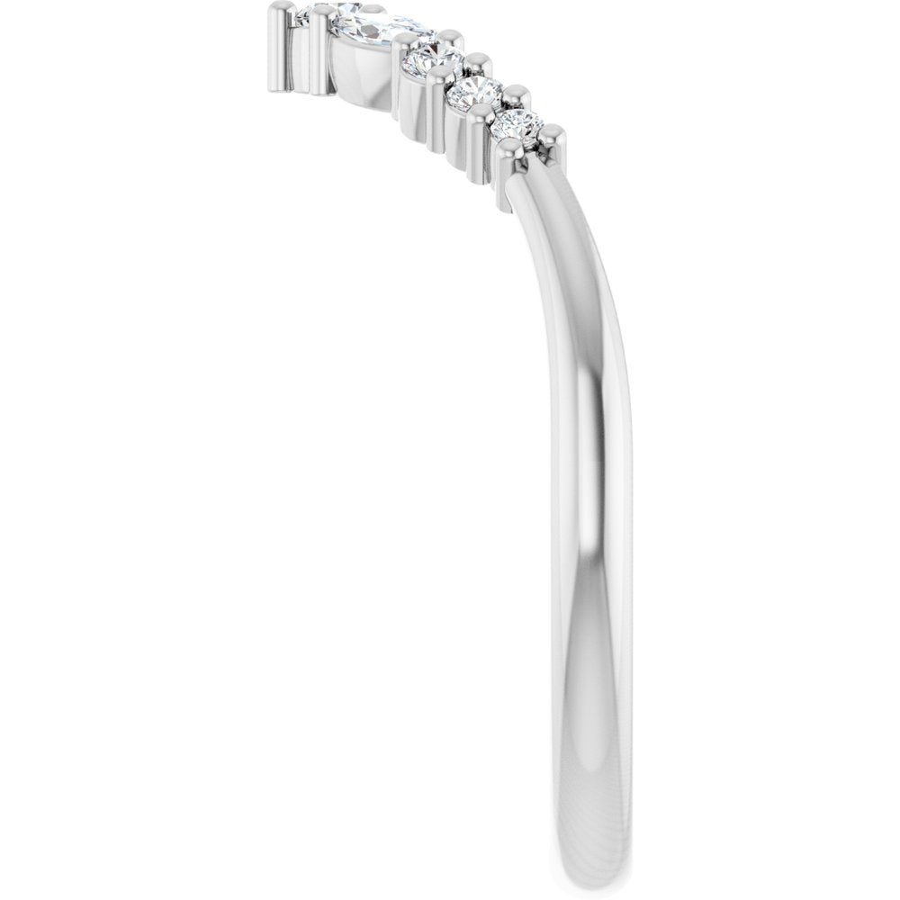 Platinum 1/5 CTW Lab-Grown Diamond Contour Band