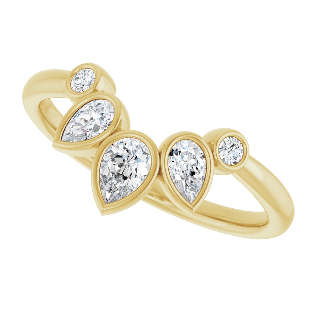 14K Yellow Gold 3/8 CTW Lab-Grown Diamond Bezel-Set Contour Band