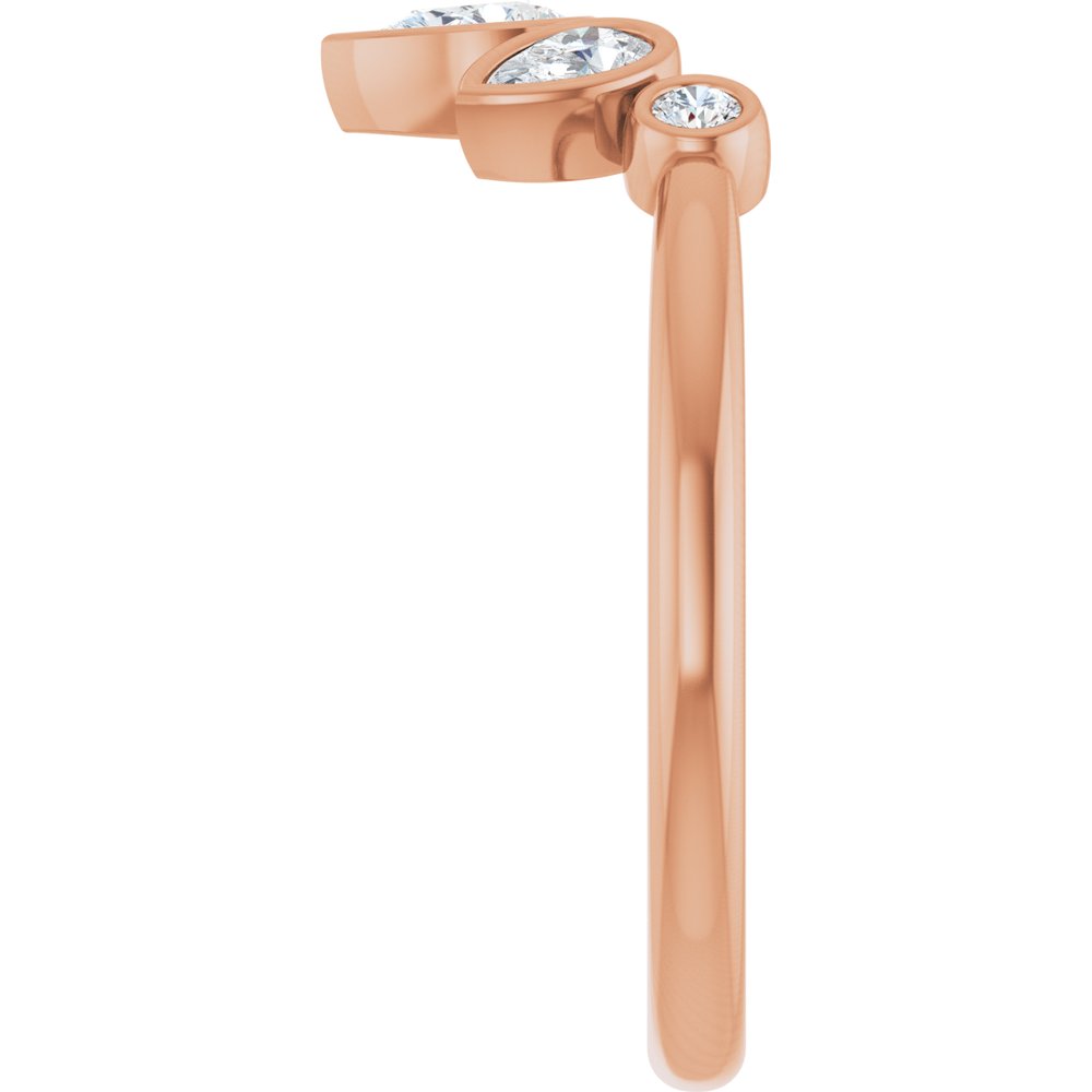 14K Rose 3/8 CTW Lab-Grown Diamond Contour Band