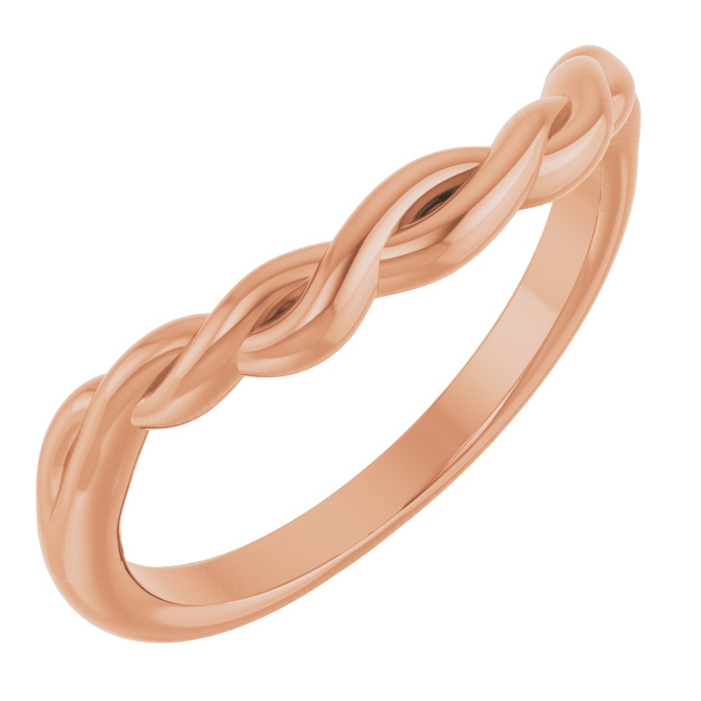 14K Rose Twisted Contour Band