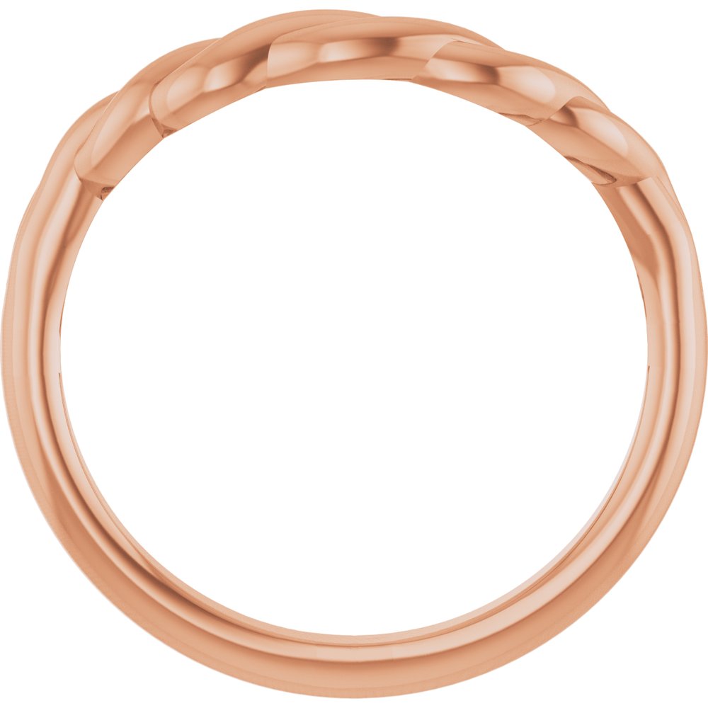 14K Rose Twisted Contour Band