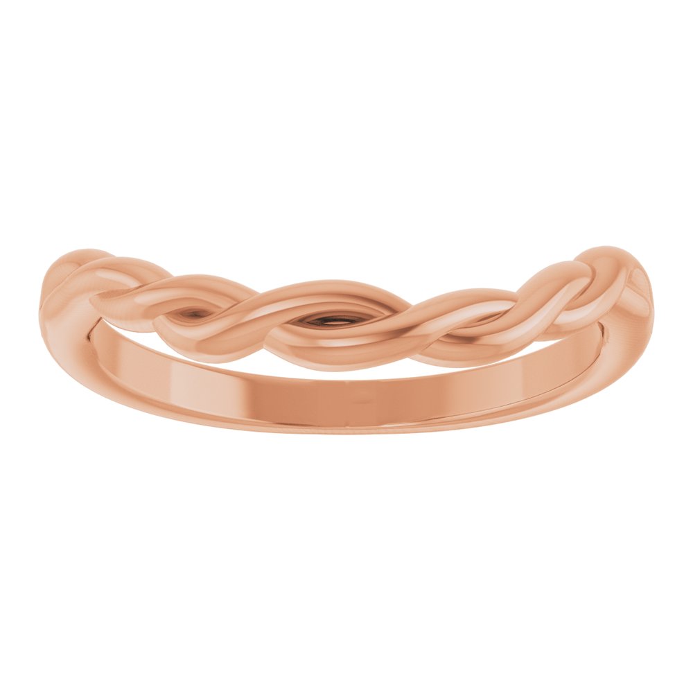 14K Rose Twisted Contour Band