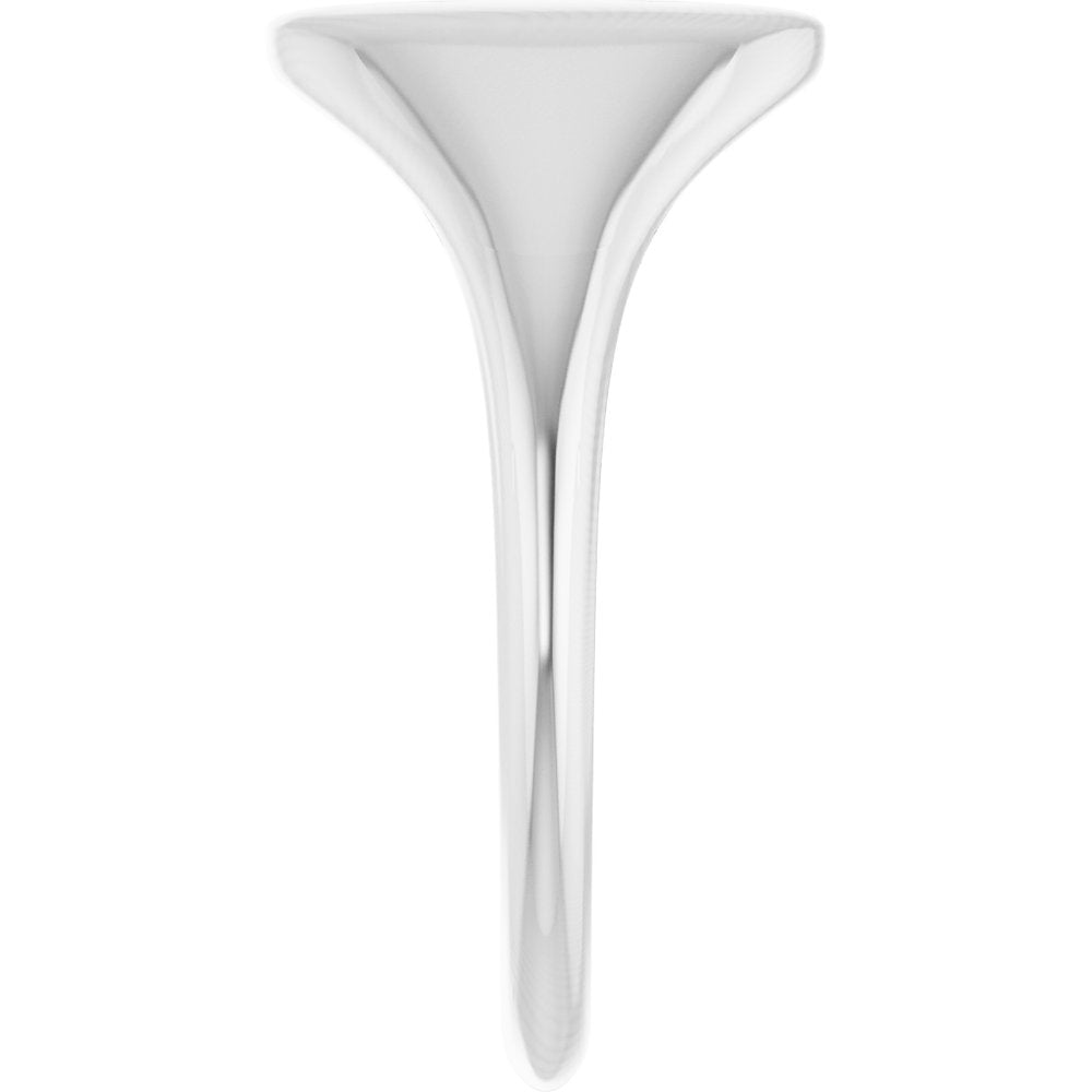 14K White 11x9 mm Oval Signet Ring