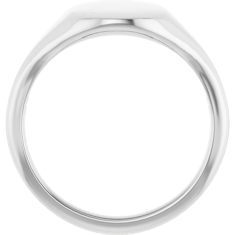 14K White Gold 11x9 mm Oval Signet Ring