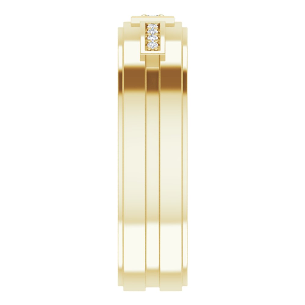 14K Yellow .06 CTW Natural Diamond Mens Band