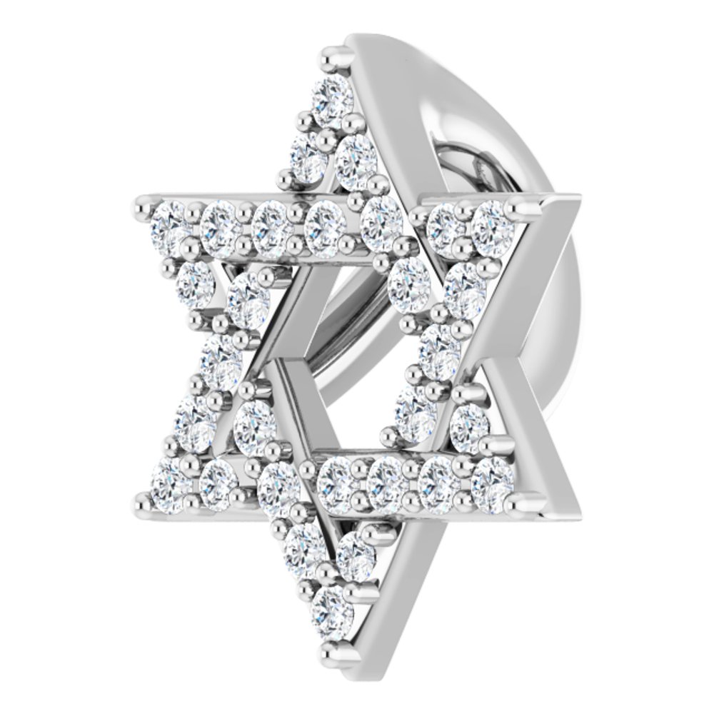 14K White Gold 1/10 CTW Natural Diamond Star of David Pendant