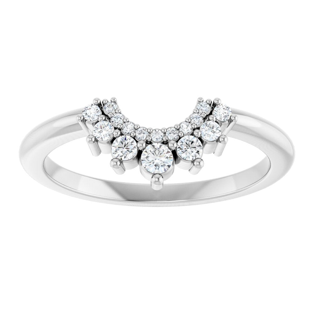 14K White Gold 1/6 CTW Lab-Grown Diamond Contour Band