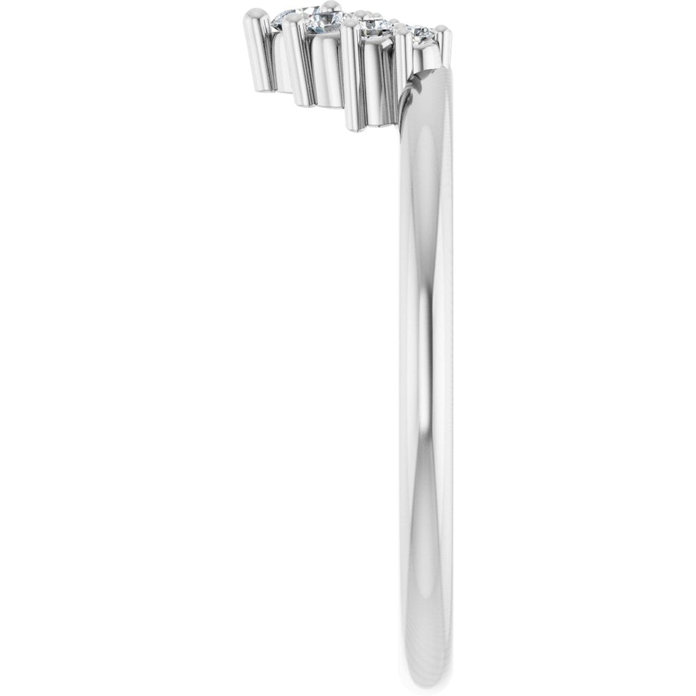 14K White Gold 1/6 CTW Lab-Grown Diamond Contour Band