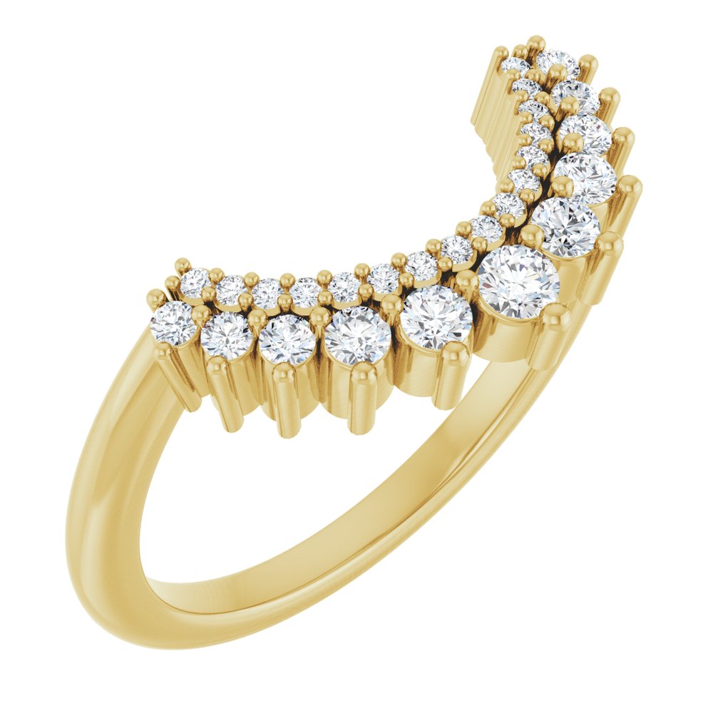 14K Yellow Gold 1/4 CTW Lab-Grown Diamond Contour Band