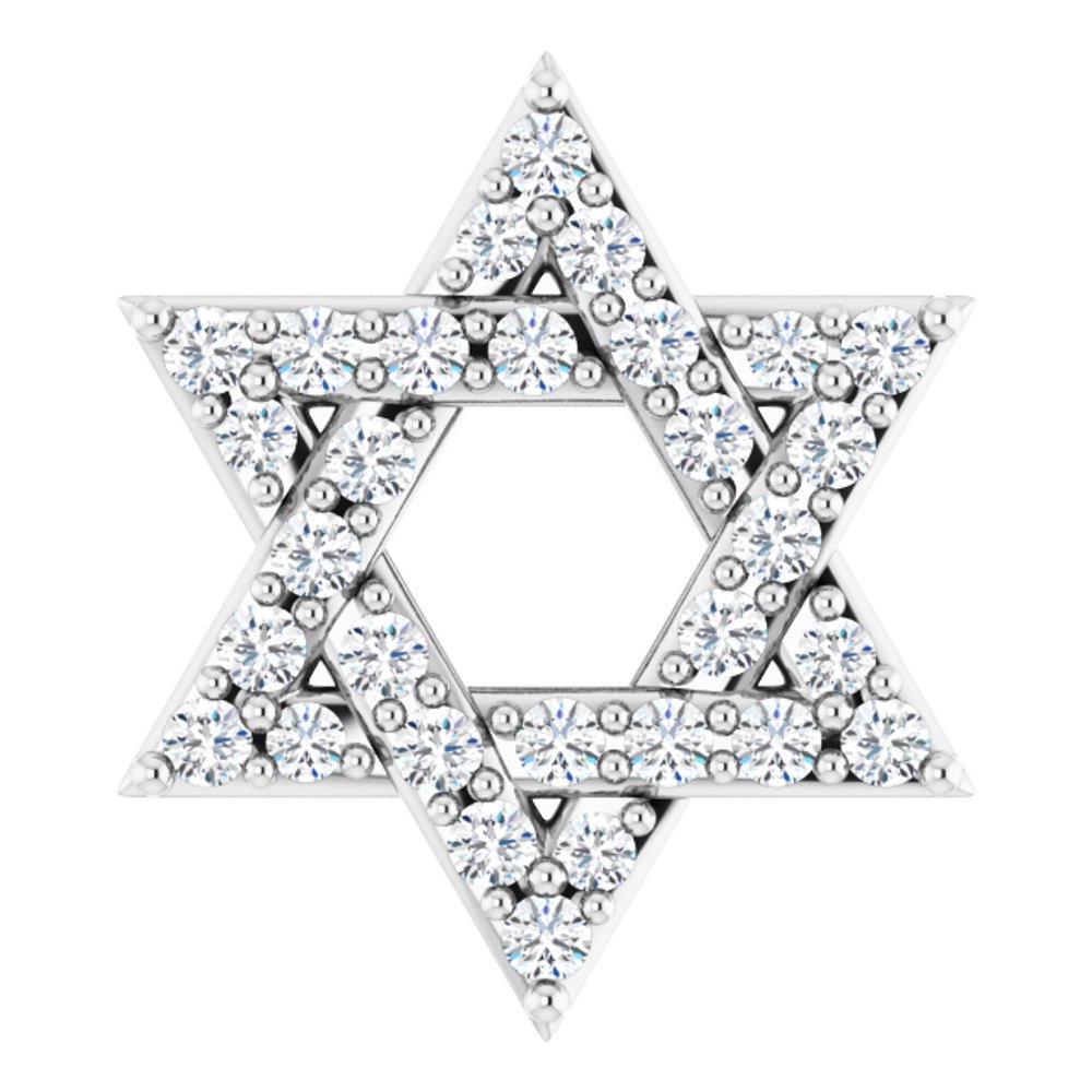 14K White Gold 1/10 CTW Natural Diamond Star of David Pendant