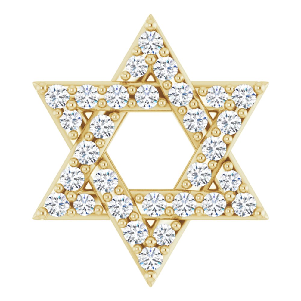 14K Yellow 1/10 CTW Natural Diamond Star of David Pendant