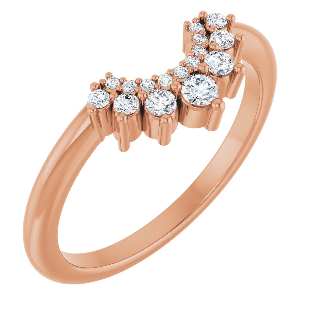 14K Rose Gold 1/6 CTW Lab-Grown Diamond Contour Band