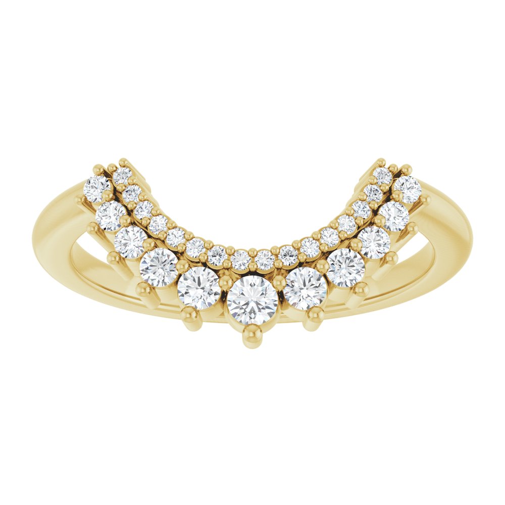 14K Yellow Gold 1/4 CTW Lab-Grown Diamond Contour Band