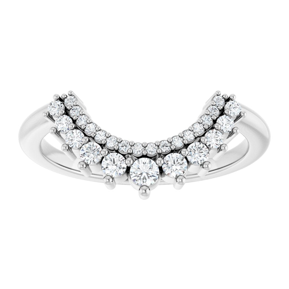 Platinum 1/4 CTW Lab-Grown Diamond Contour Band