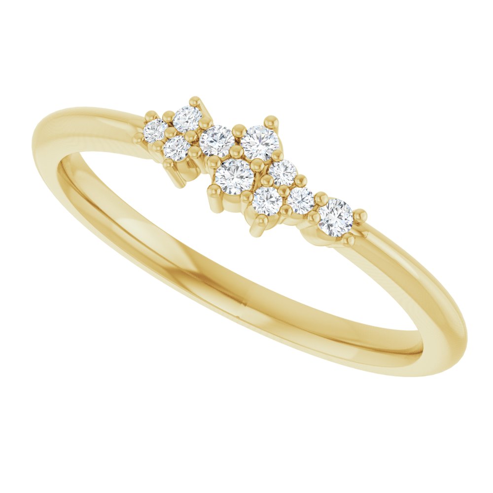 14K Yellow Gold .08 CTW Natural Diamond Stackable Cluster Ring