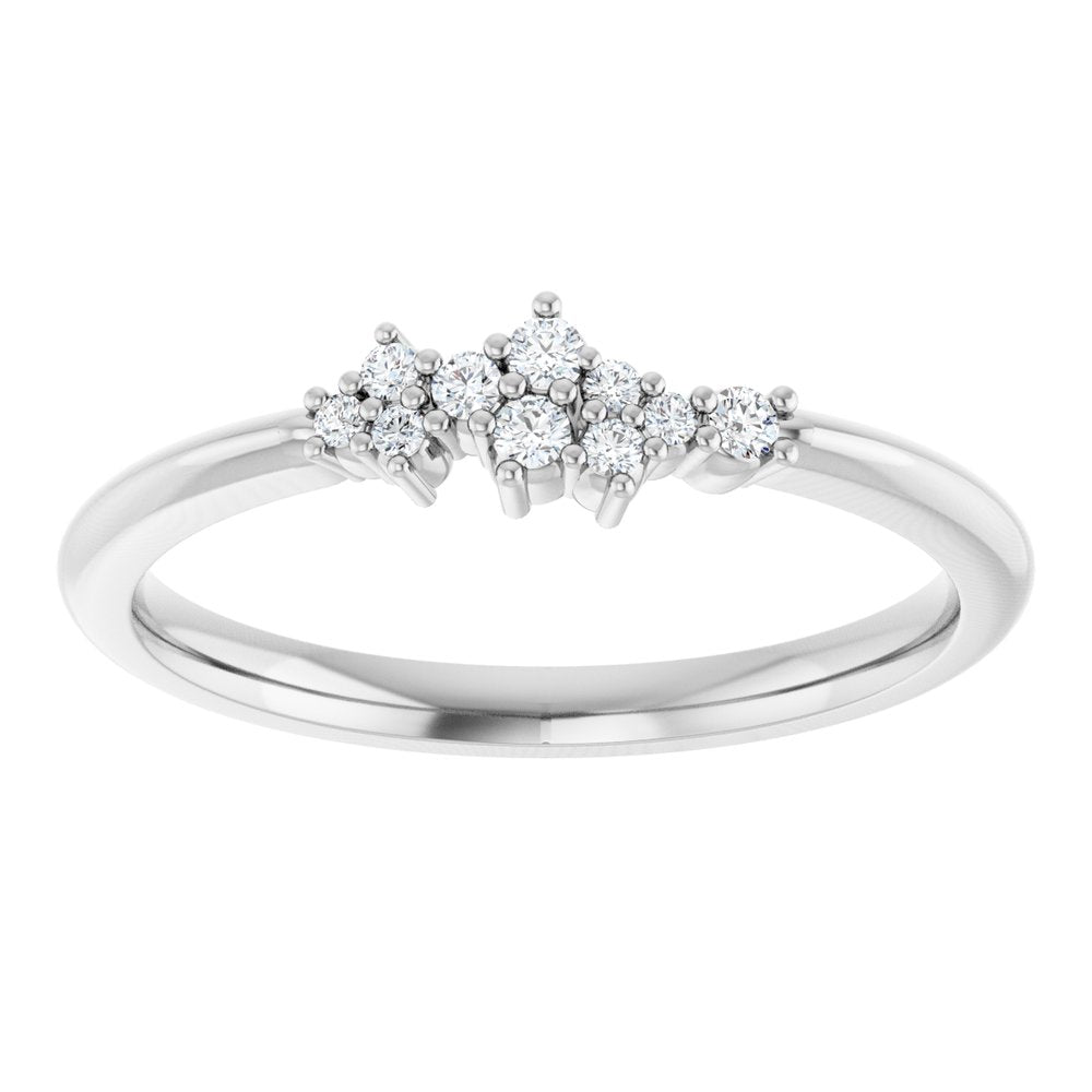 14K White Gold .08 CTW Natural Diamond Stackable Cluster Ring