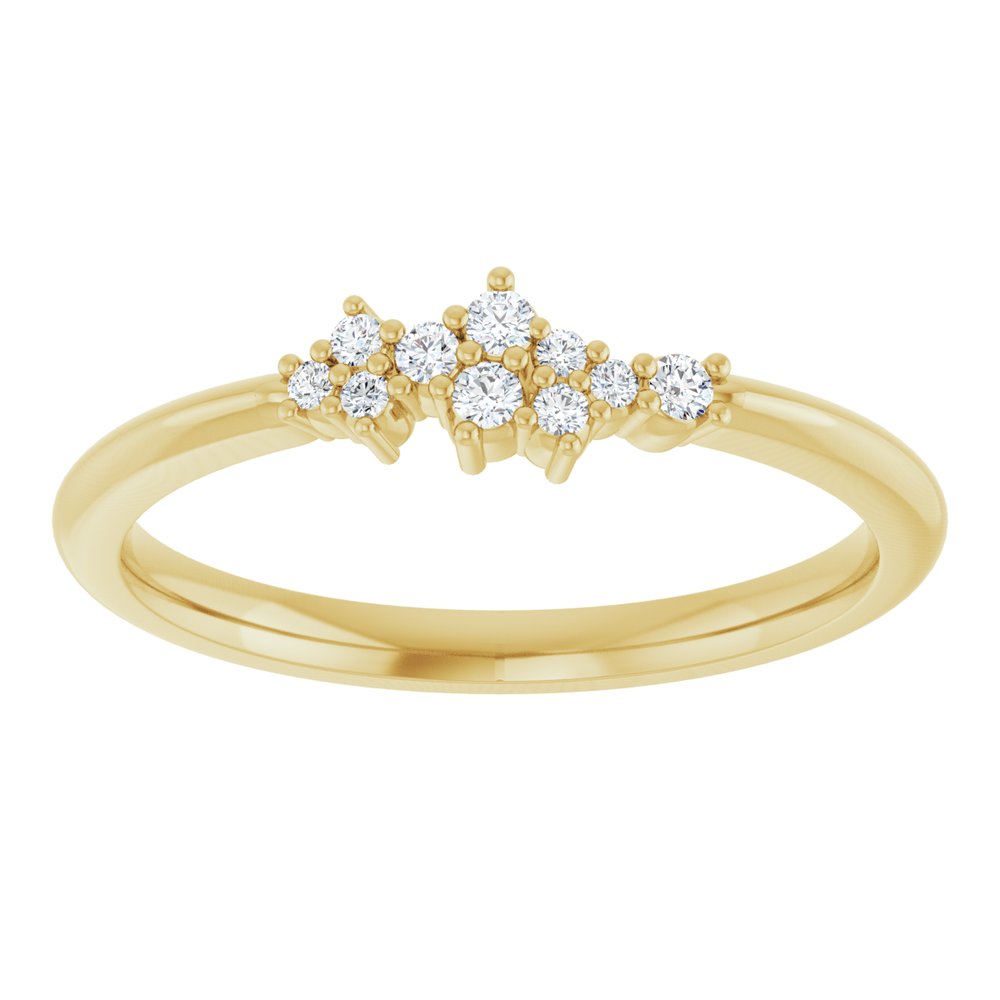 14K Yellow Gold .08 CTW Natural Diamond Stackable Cluster Ring