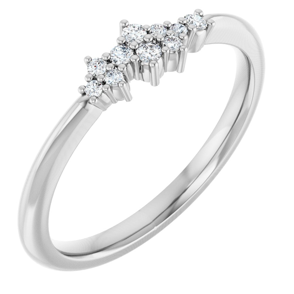 14K White Gold .08 CTW Natural Diamond Stackable Cluster Ring