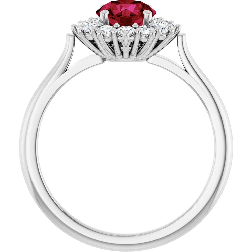 14K White Gold Lab-Grown Ruby & 1/3 CTW Lab-Grown Diamond Ring