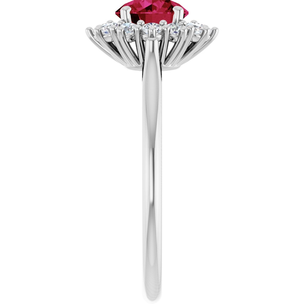 14K White Gold Lab-Grown Ruby & 1/3 CTW Lab-Grown Diamond Ring