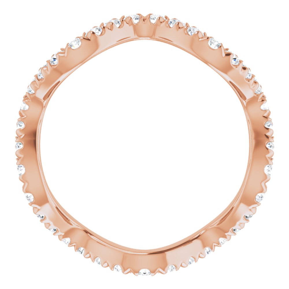 14K Rose 1/2 CTW Natural Diamond French-Set Eternity Band Size 4