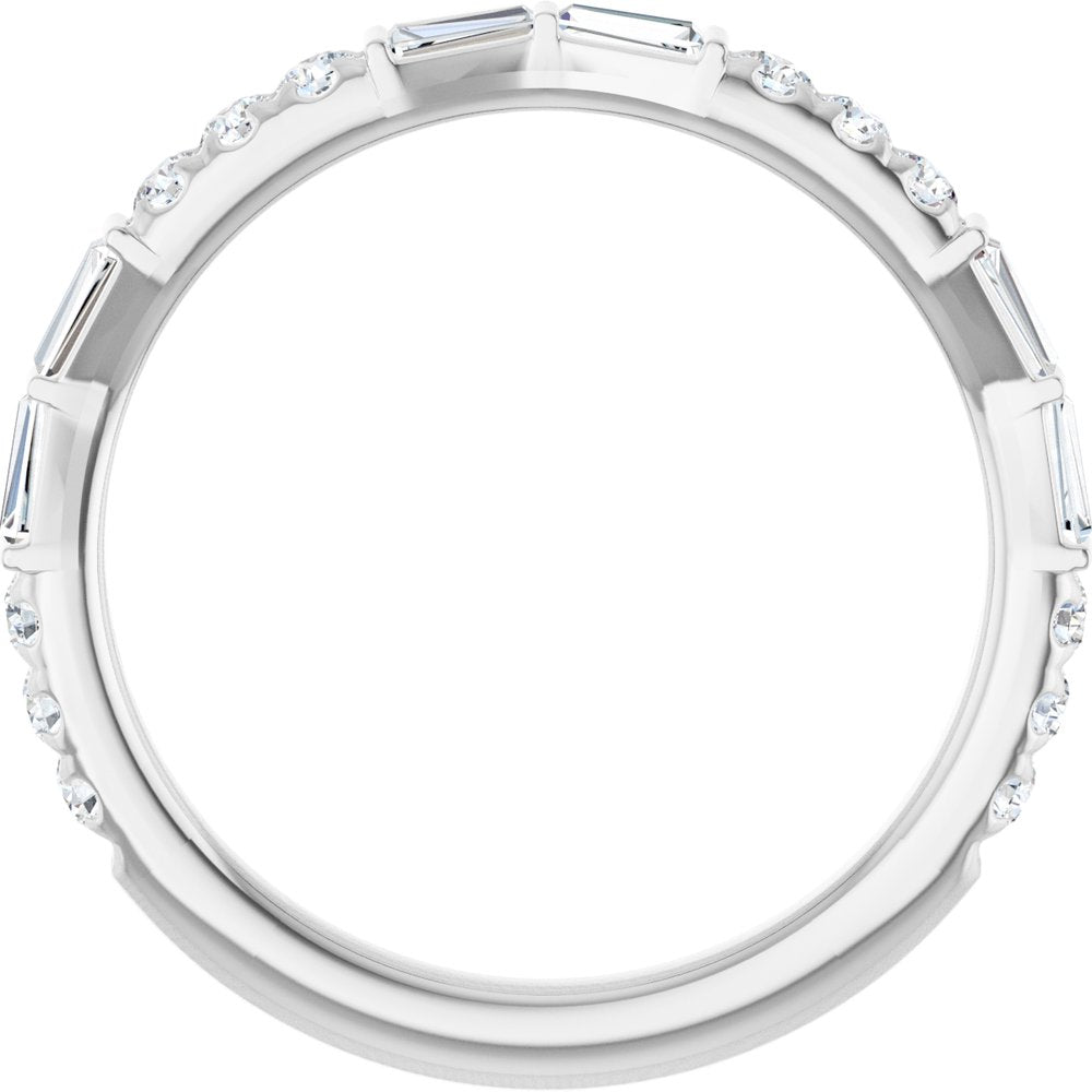 14K White Gold 3/8 CTW Natural Diamond French-Set Anniversary Band