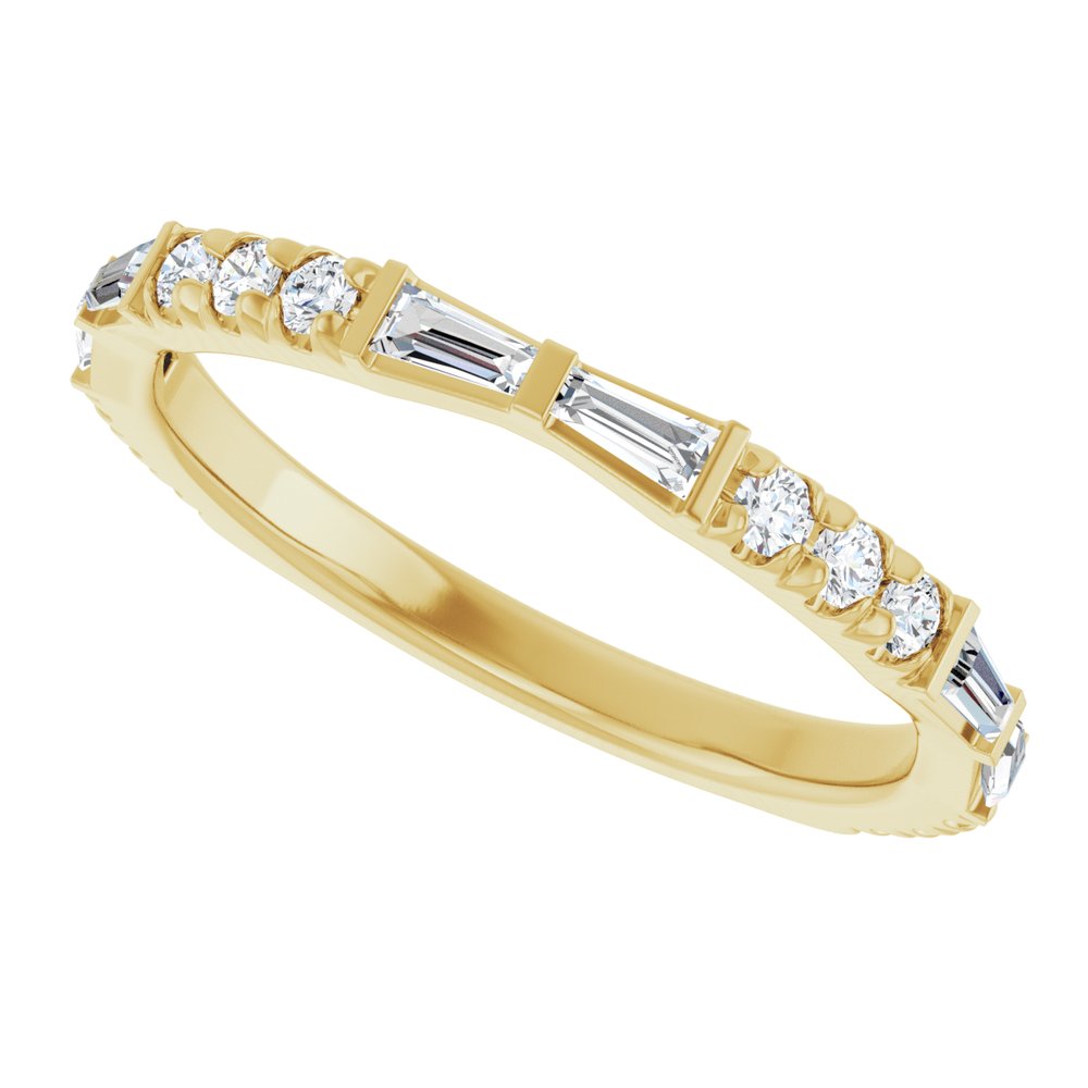 14K Yellow Gold 3/8 CTW Natural Diamond French-Set Anniversary Band