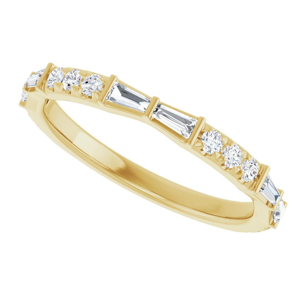 14K Yellow Gold 3/8 CTW Natural Diamond French-Set Anniversary Band