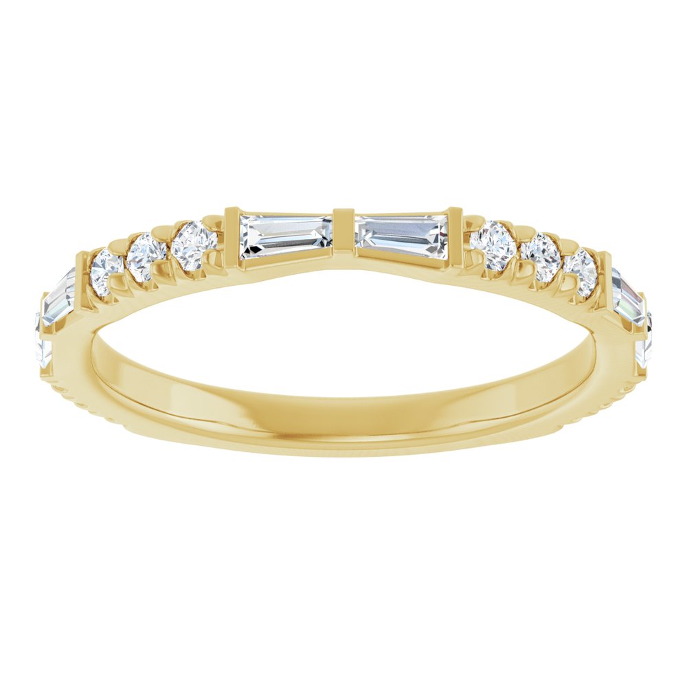 14K Yellow Gold 3/8 CTW Natural Diamond French-Set Anniversary Band