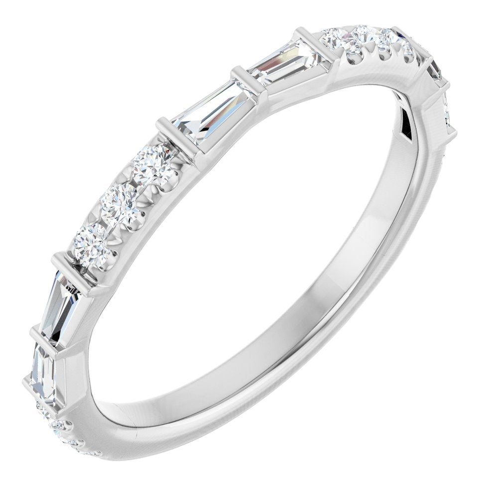 14K White Gold 3/8 CTW Natural Diamond French-Set Anniversary Band