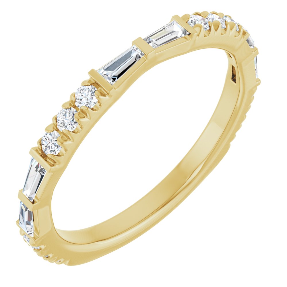 14K Yellow Gold 3/8 CTW Natural Diamond French-Set Anniversary Band