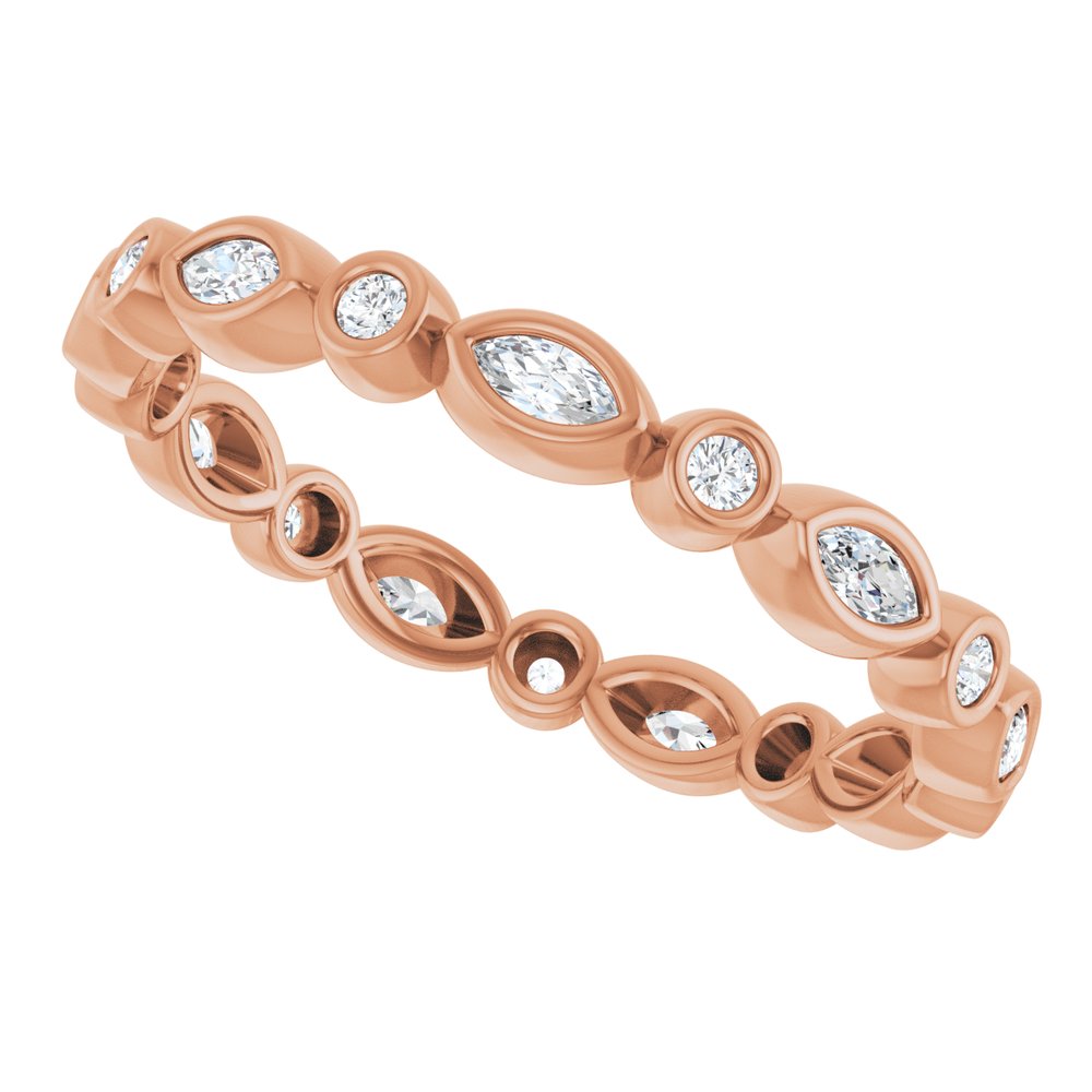 14K Rose 1/3 CTW Natural Diamond Eternity Band Size 7