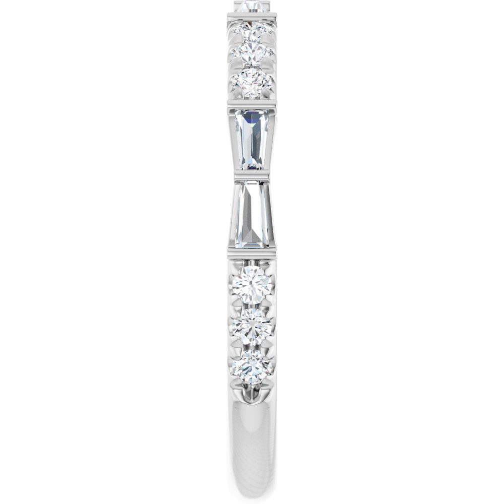 14K White Gold 3/8 CTW Natural Diamond French-Set Anniversary Band