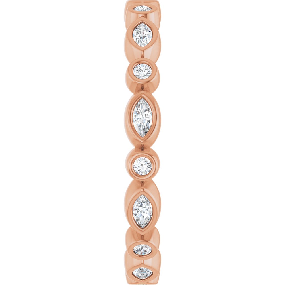 14K Rose 1/3 CTW Natural Diamond Eternity Band Size 7