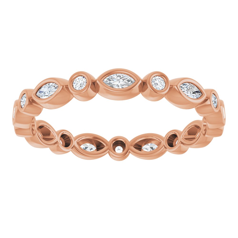 14K Rose 1/3 CTW Natural Diamond Eternity Band Size 7